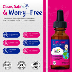 Flacon de Kiddivit Zinc Liquide sur une table