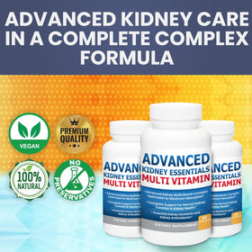 Flacon de Kidney Restore Advanced Kidney Essentials sur une table en bois