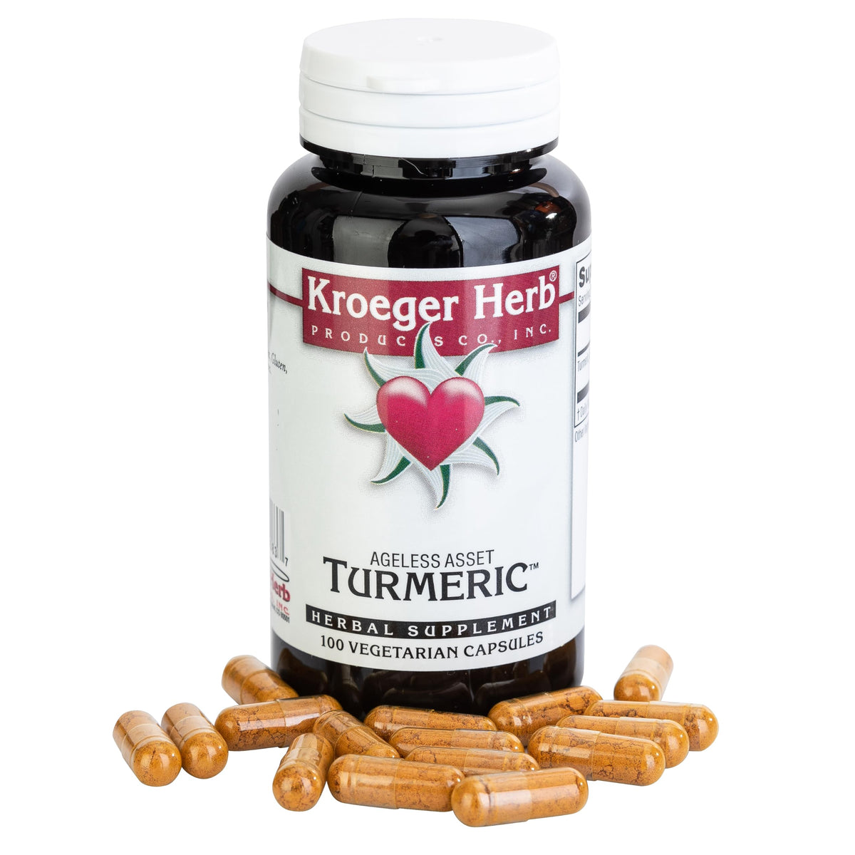 Flacon de Kroeger Curcuma 950mg avec 100 capsules végétariennes