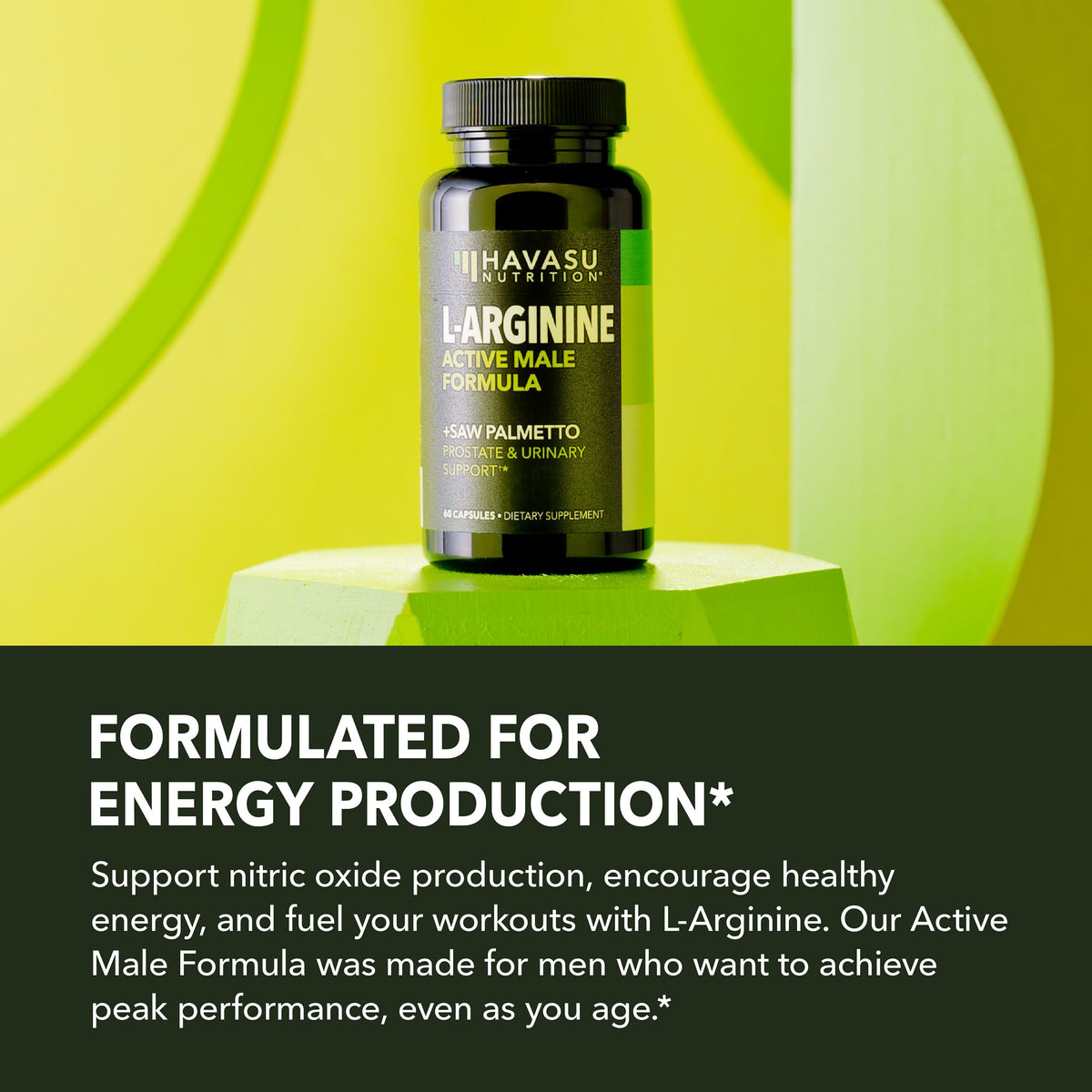 Flacon de L-Arginine avec Saw Palmetto HAVASU NUTRITION ouvert