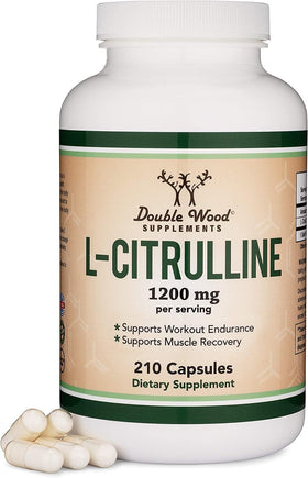 Flacon de L-Citrulline 1 200 mg de Double Wood Supplements avec 210 capsules