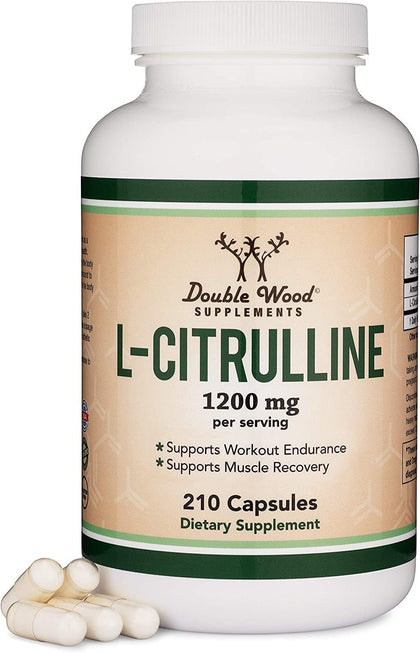 Flacon de L-Citrulline 1 200 mg de Double Wood Supplements avec 210 capsules