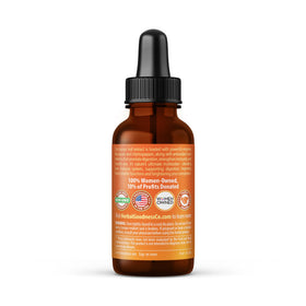 Flacon de l'extrait liquide de feuille de papaye bio Herbal Goodness sur une table