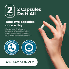 Flacon de L-Glutathione PurePremium ouvert avec capsules visibles
