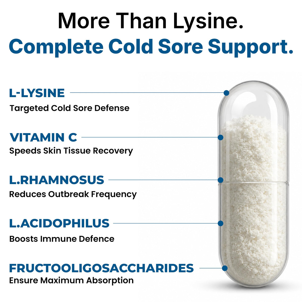 Flacon de L-Lysine Clear Probiotics avec étiquette visible