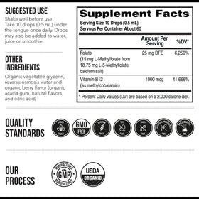 Flacon de L-Méthyl Folate 15mg Triquetra Health en situation d'utilisation