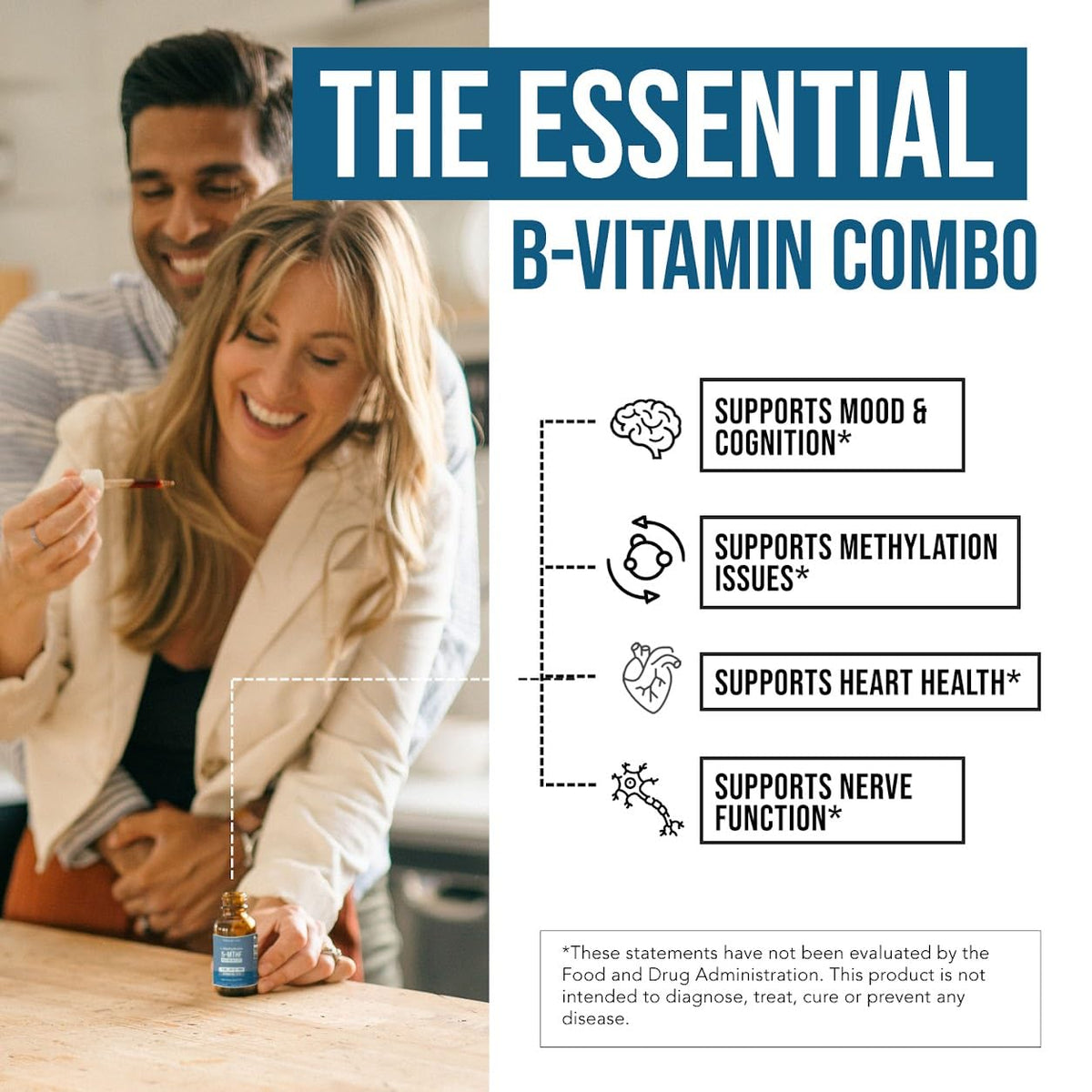 Flacon de L-Méthyl Folate 15mg Triquetra Health sur une table en bois