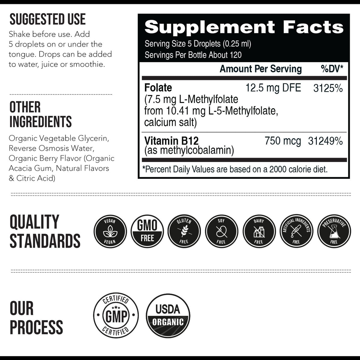 Flacon de L Methylfolate 7,5 mg Triquetra Health avec des baies