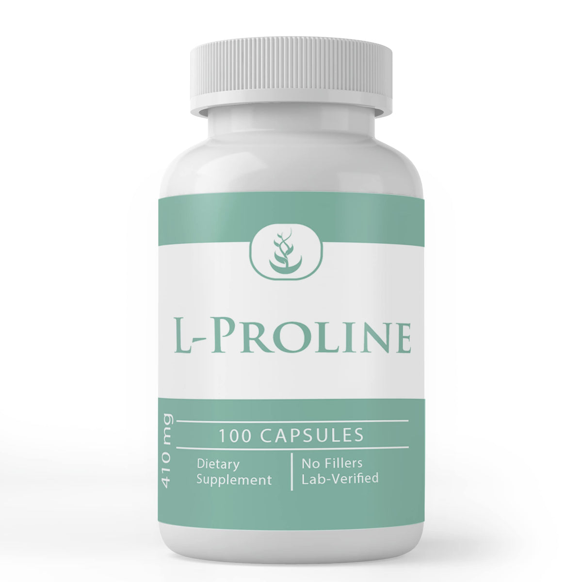 Flacon de L-Proline PURE ORIGINAL INGREDIENTS 100 capsules vue de face
