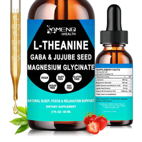 Flacon de L-Theanine 200mg d'AMENQ hHEALTH vue de face