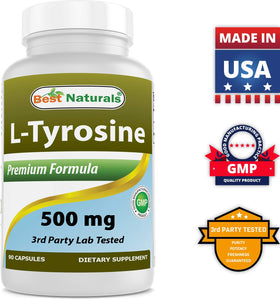 Flacon de L-Tyrosine en pleine lumière