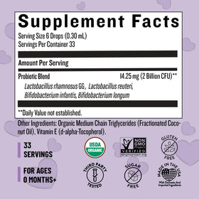Flacon de Legendairy Milk Gouttes Probiotiques Bio pour Bébé 10ml avec bouchon
