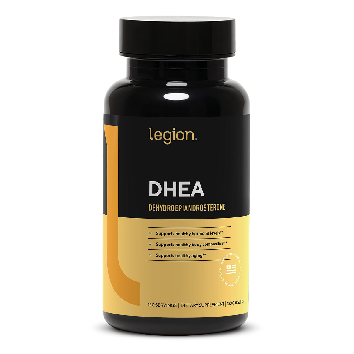 Flacon de LEGION DHEA 50mg avec 120 capsules
