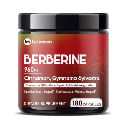 Flacon de LELUMOON Berbérine Liposomale 180 capsules vue de face