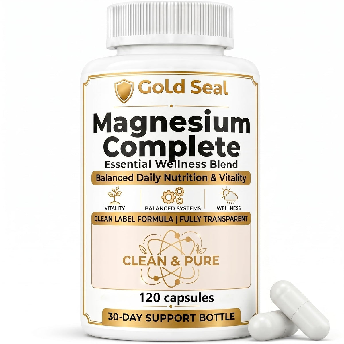 Flacon de Lence Complément Magnésium Complet 120 capsules vue avant