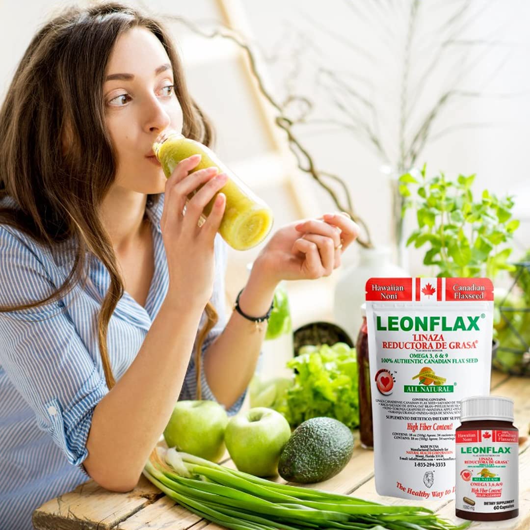 Flacon de Leonflax ouvert montrant les capsules