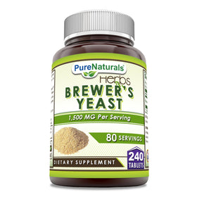 Flacon de levure de bière Pure Naturals 1500 Mg, vue de face