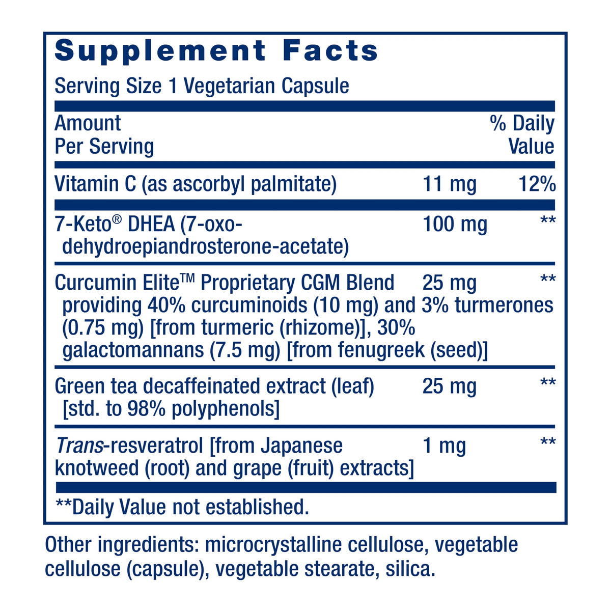 Flacon de Life Extension 7-Keto DHEA a balanced routine 100 Mg avec étiquette