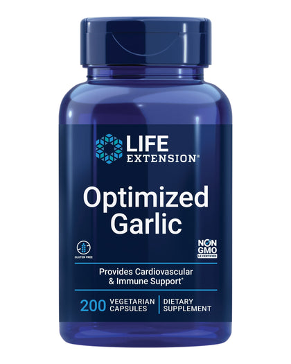 Flacon de Life Extension Ail Optimisé 200 capsules vue de face