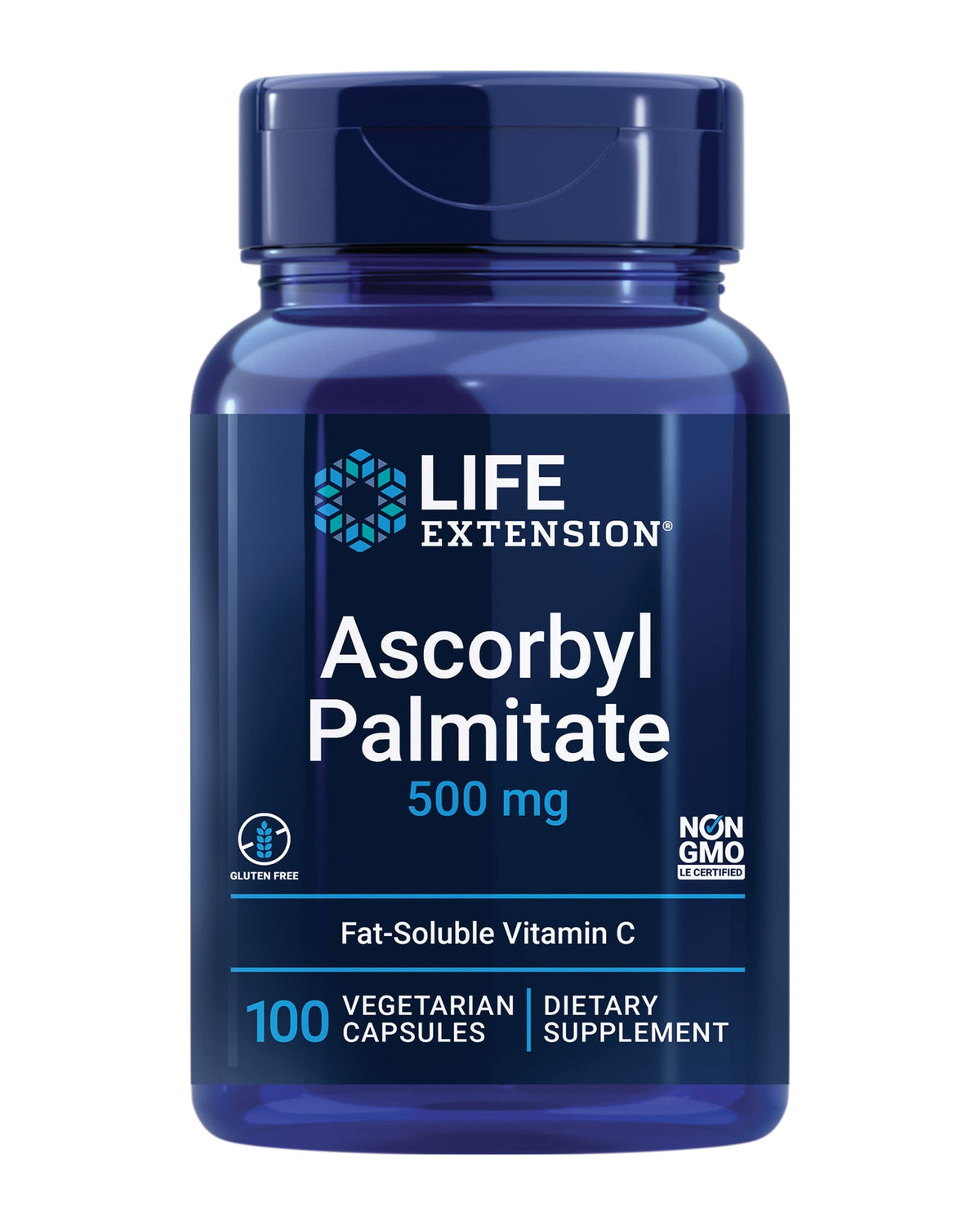 Flacon de Life Extension Ascorbyl Palmitate 500mg avec 100 capsules