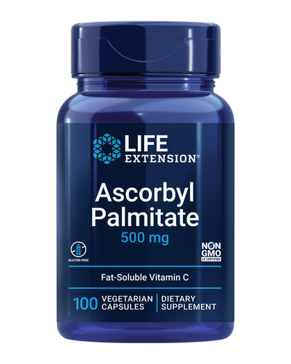 Flacon de Life Extension Ascorbyl Palmitate 500mg avec 100 capsules