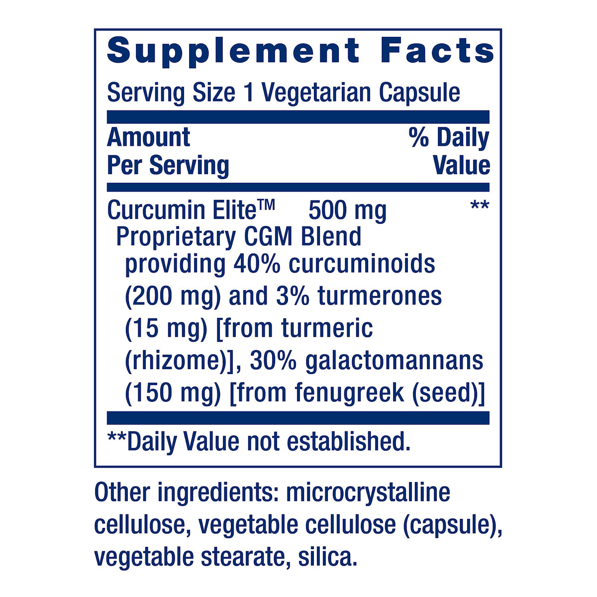 Flacon de Life Extension Curcumin Elite avec étiquette visible