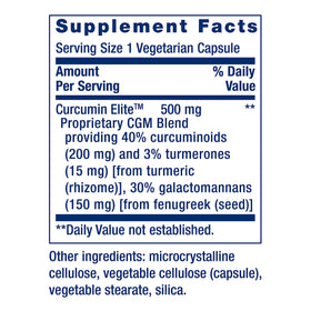 Flacon de Life Extension Curcumin Elite avec étiquette visible