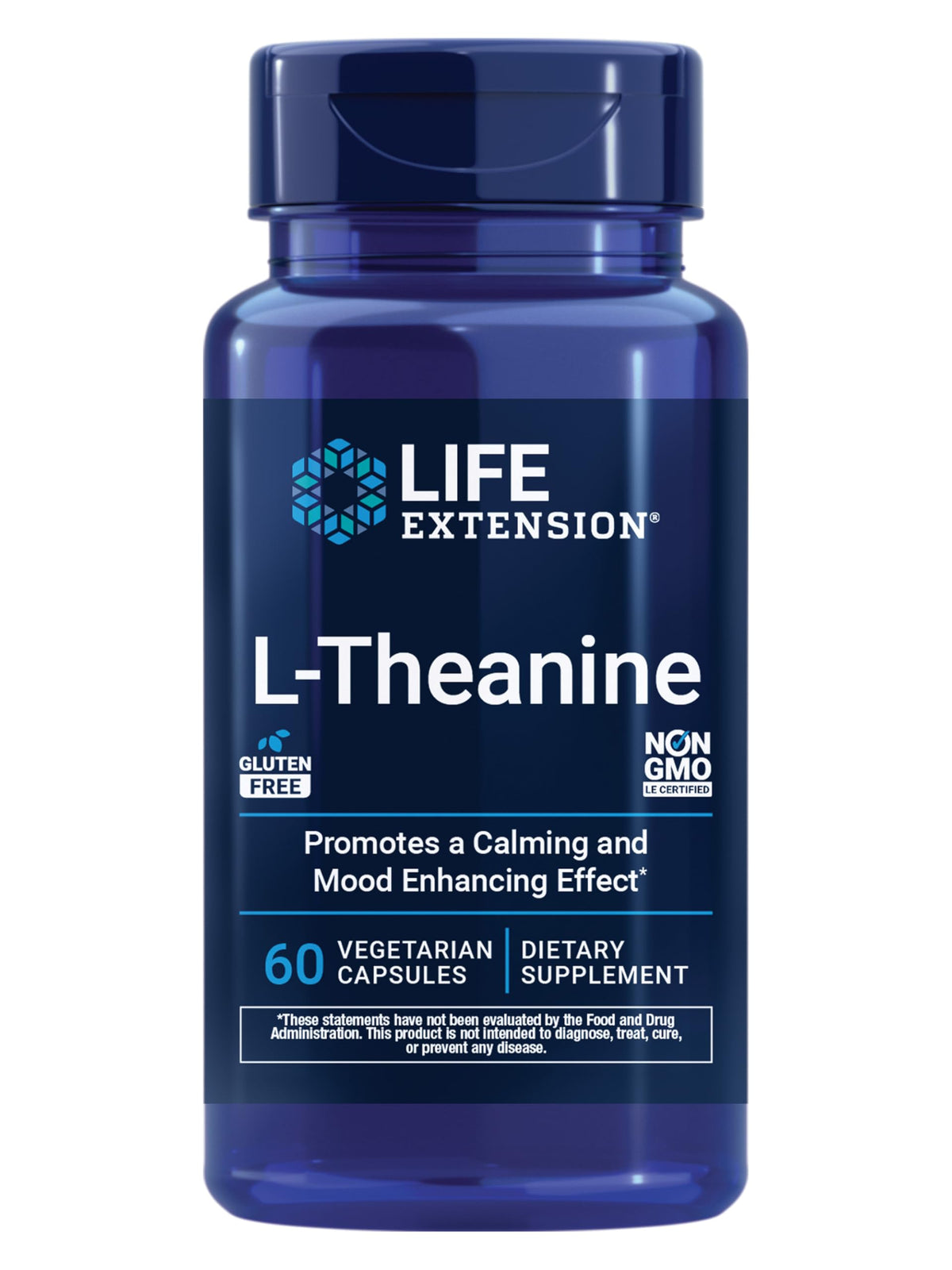 Flacon de Life Extension L-Theanine 200 mg, 60 capsules