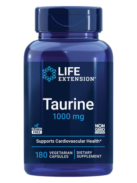 Flacon de Life Extension Taurine 1000 mg 180 capsules végétariennes