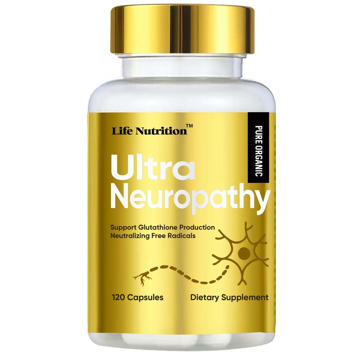 Flacon de Life Nutrition Nerve Savior contenant 120 capsules