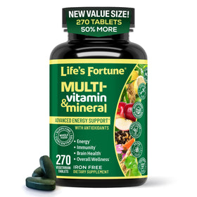 Flacon de Life's Fortune Complément Alimentaire Multivitamines 270 comprimés végétariens