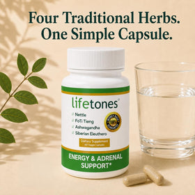 Flacon de Life Tones Énergie et Soutien Surrénalien avec capsules végétales