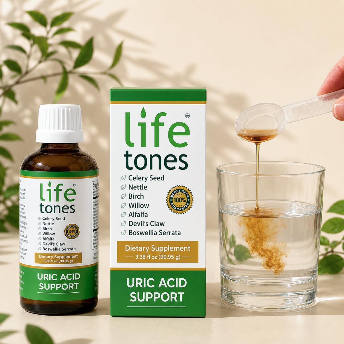 Flacon de Life Tones Soutien Acide Urique 100 ml avec étiquette