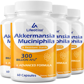 Flacon de Lifeatlas Akkermansia 300 Milliards 240 Capsules vue de face