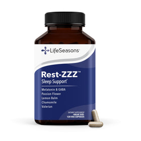 Flacon de LifeSeasons Rest-ZZZ 120 capsules vue de face