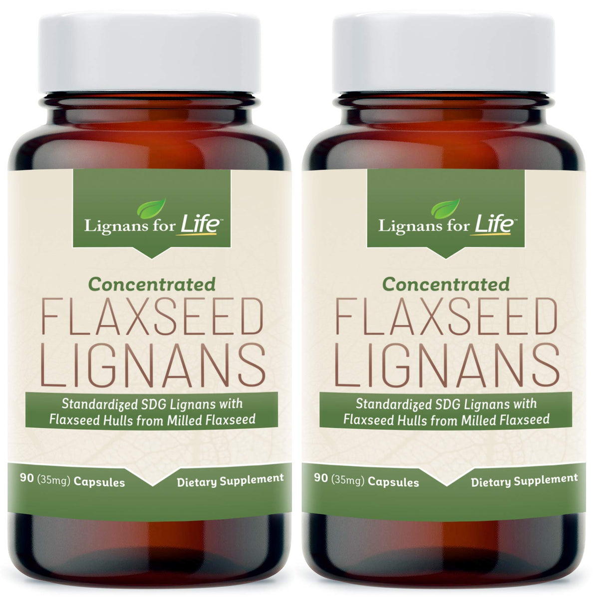 Flacon de Lignans For Life Lignanes de Lin 35mg, 90 capsules