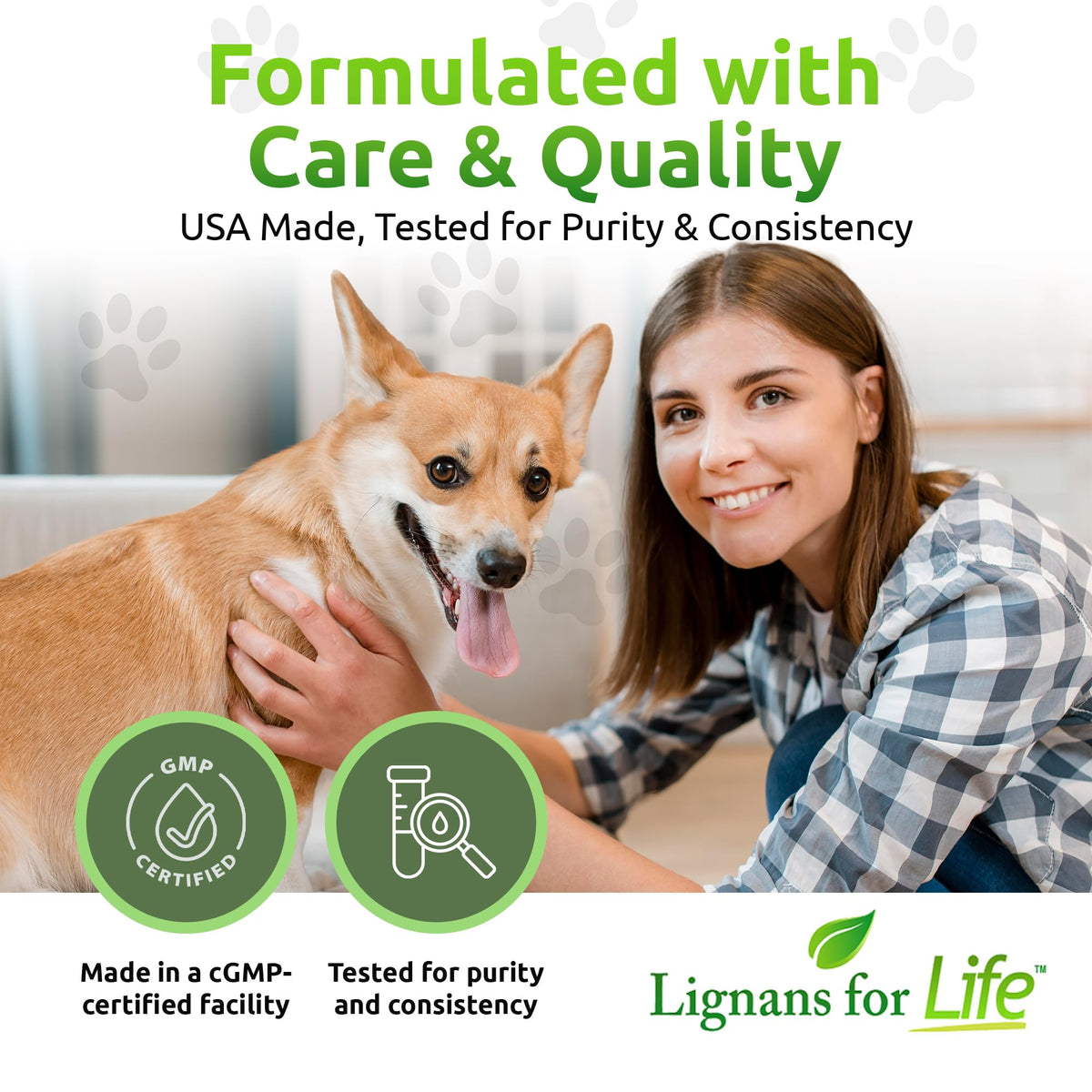 Flacon de Lignans For Life ouvert avec capsules visibles