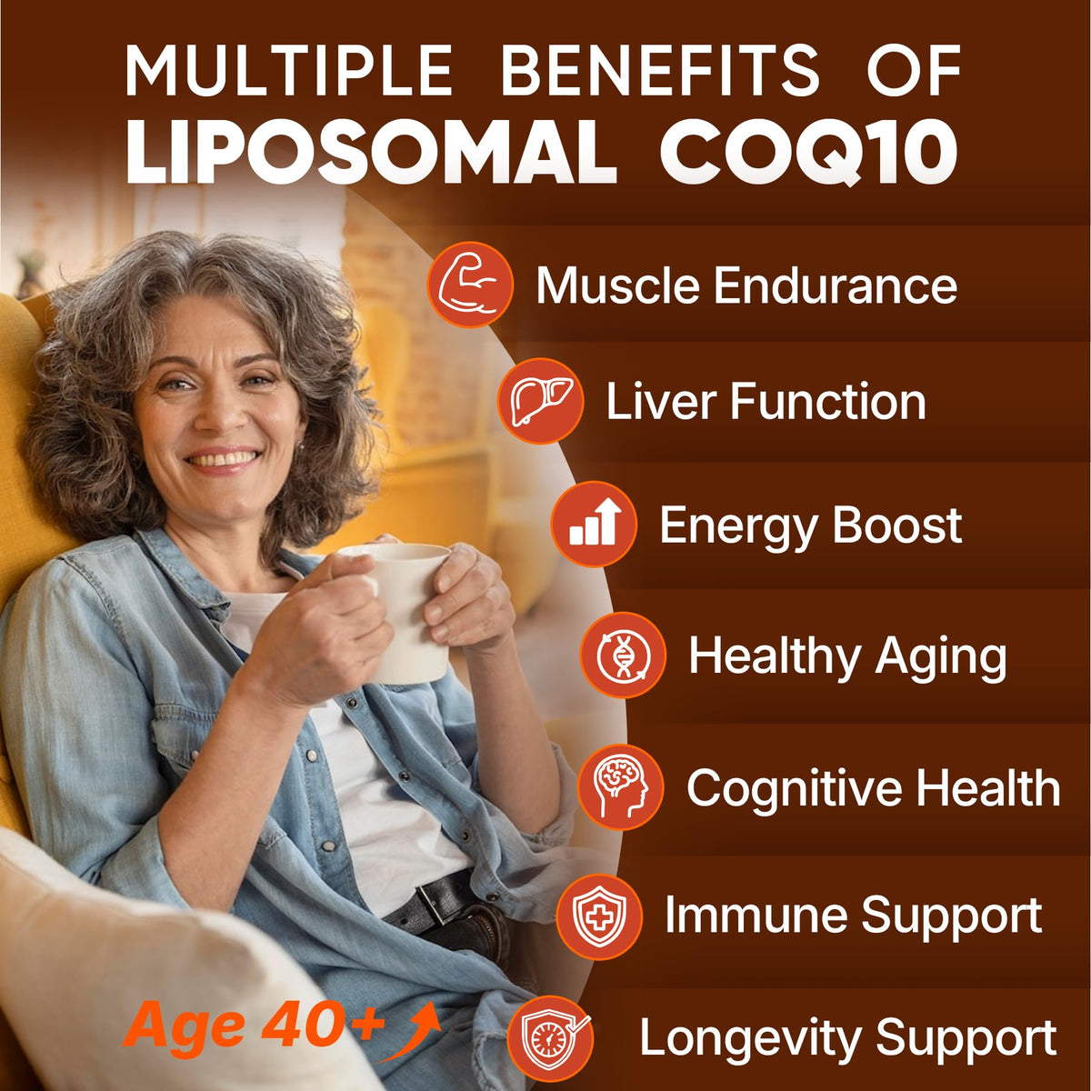 Flacon de LILICARE CoQ10 200mg, ouvert avec gélules visibles