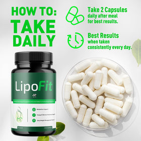 Flacon de Lipo Fit Capsules MJO avec étiquette claire