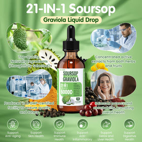 Flacon de liquide Soursop Graviola Altuvyx avec ingrédients