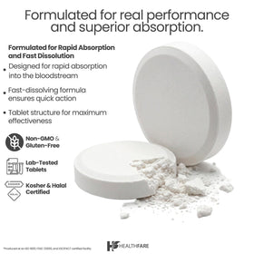Flacon de lithium orotate Healthfare sur une table en bois