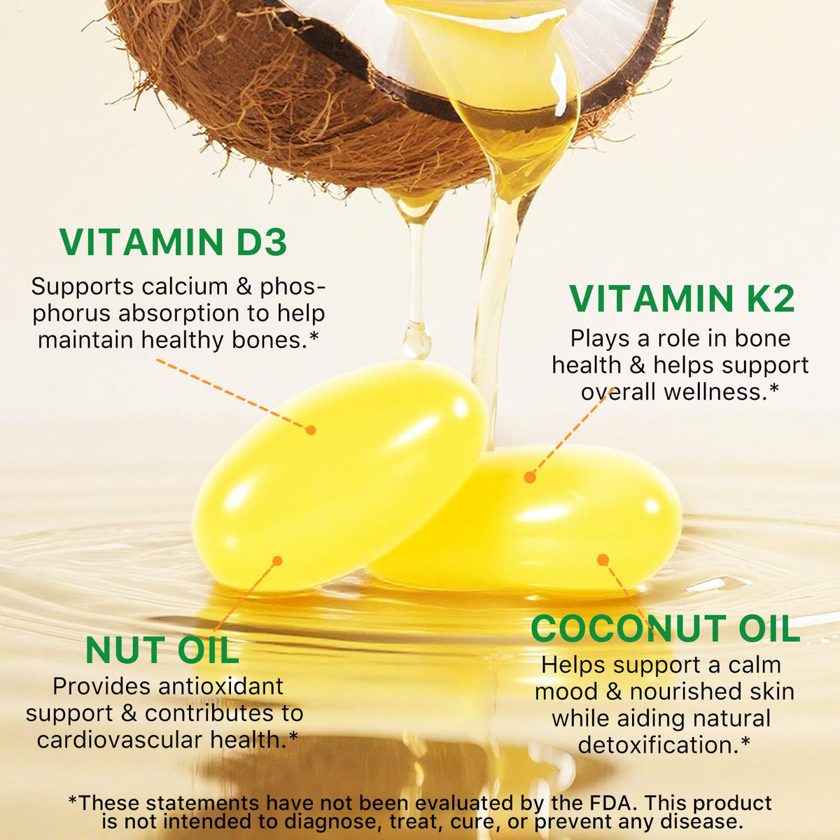 Flacon de lofuanna Vitamine D3 K2 ouvert avec gélules