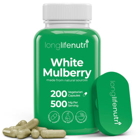 Flacon de LongLifeNutri Extrait de Feuille de Mûrier Blanc 500mg vue de face