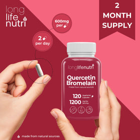 Flacon de LongLifeNutri Quercetine avec label GMP certifié