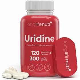 Flacon de LongLifeNutri Uridine Monophosphate 300 mg avec 120 capsules végétariennes