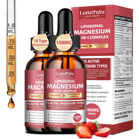 Flacon de LotinYntu Complément Alimentaire Magnésium 1400mg 24-en-1 vue de face