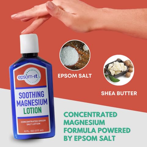Flacon de lotion de magnésium EPSOM-IT sur une surface