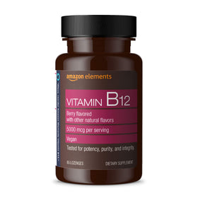 Flacon de lozenges de vitamine B12 Methylcobalamine 5000 mcg, 65 unités, saveur fruits rouges
