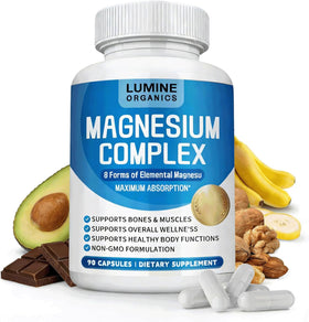 Flacon de Lumine Organic Magnésium 1000mg avec 90 capsules