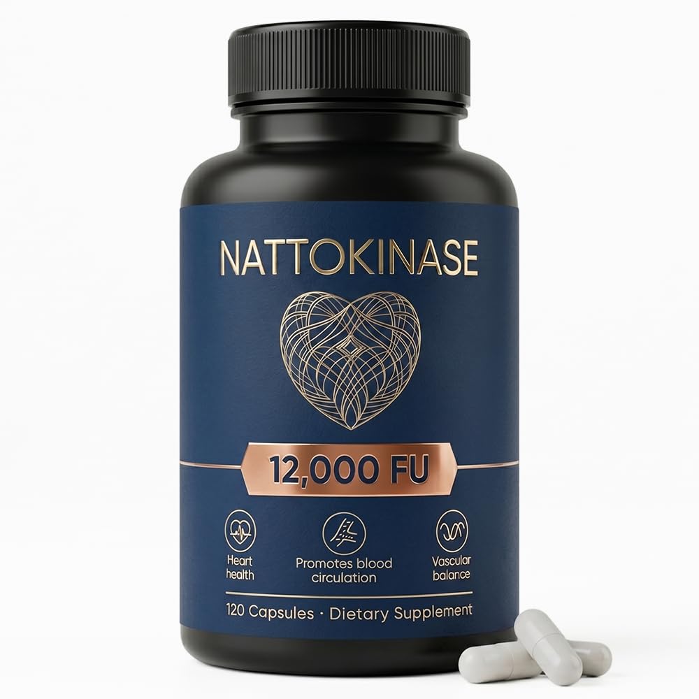 Flacon de LUNESSA Nattokinase 12000 FU 120 capsules vue de face